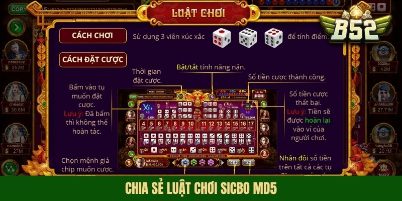 Chia sẻ luật chơi sicbo MD5